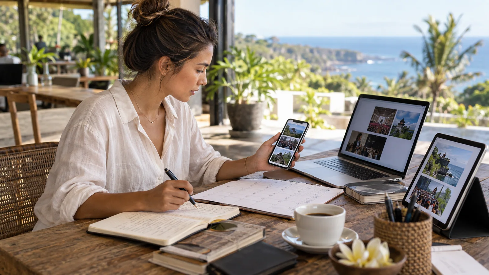 A founder compares several current organizer sources before adding a Bali event to a calendar.